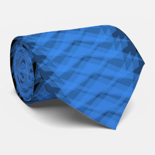 Sky Blue On Black Spiny Modern Abstract Design  Neck Tie