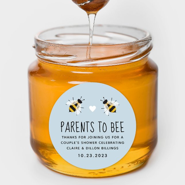 Sky Blue Parents to Bee Shower Favor Sticker (Creator Uploaded)