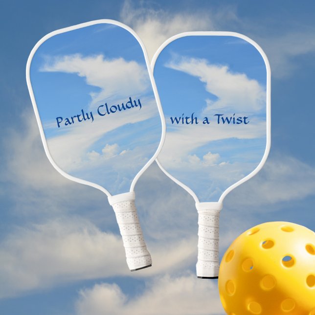 Sky Blue Partly Cloudy with a Twist Pickleball Paddle (Creator Uploaded)