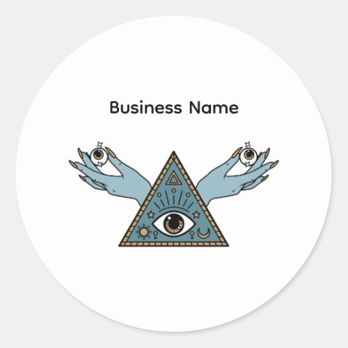 Sky Blue Pastel Blue Personal Business Name Classic Round Sticker