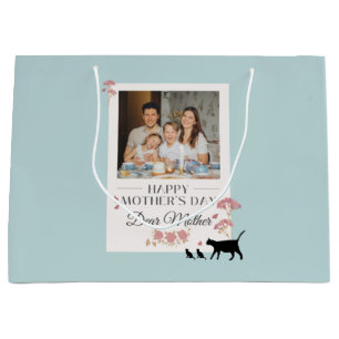 Sky Blue Personalized Photo and Mothers Day Large Gift Bag