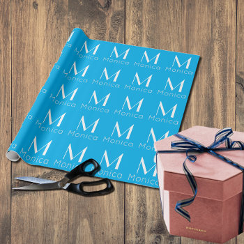 Sky Blue - Personalized  Wrapping Paper by almawad at Zazzle