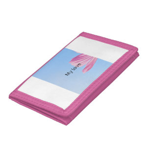 Sky Blue Pink Flower Love Aesthetic Mobile Case Trifold Wallet