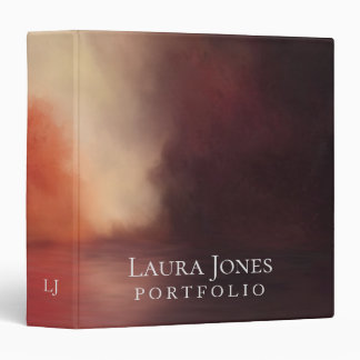 Sky Blue Pink Sunset Personalized Portfolio Binder