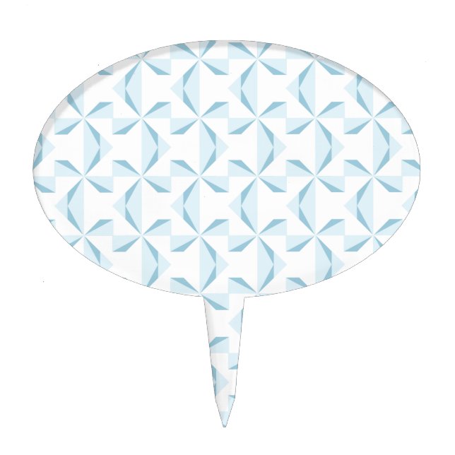 Sky Blue Pinwheels Cake Topper (Front)