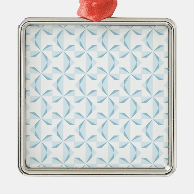 Sky Blue Pinwheels Metal Ornament (Front)