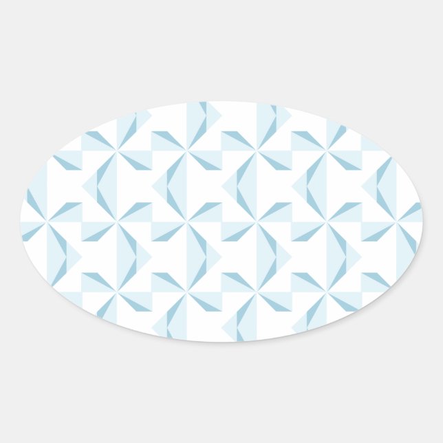 Sky Blue Pinwheels Oval Sticker (Front)