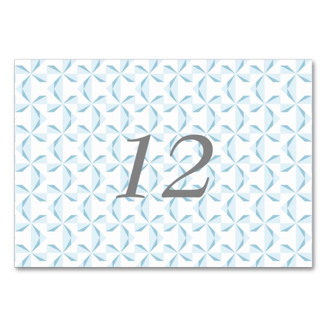 Sky Blue Pinwheels Table Number (Front)