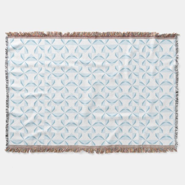 Sky Blue Pinwheels Throw Blanket (Front)