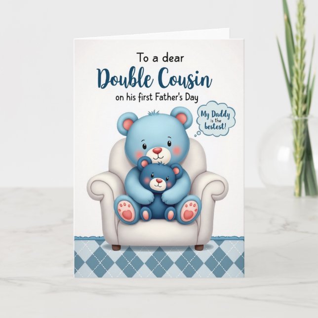 Sky Blue Plush Fathers Day Card (Front)