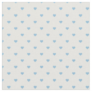 Sky Blue Polka Dot Hearts Fabric