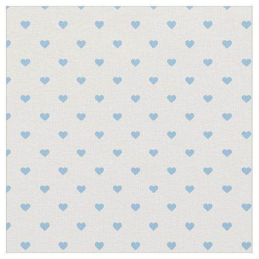 Sky Blue Polka Dot Hearts Fabric