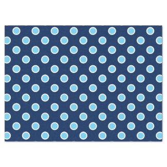 Sky Blue Polka Dots on Navy Tissue Paper