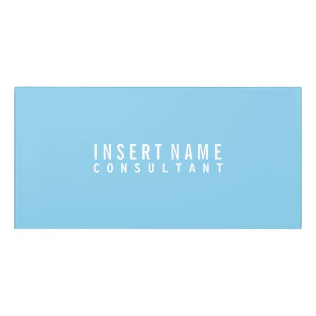 Sky Blue Professional Modern Plain Door Sign (Classic Front)