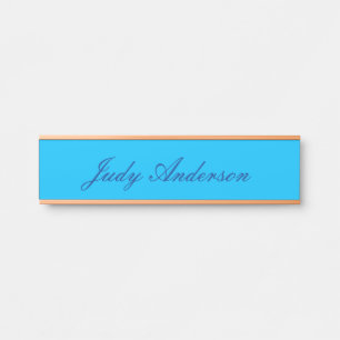 Sky Blue Professional Plain Modern Elegant Door Sign