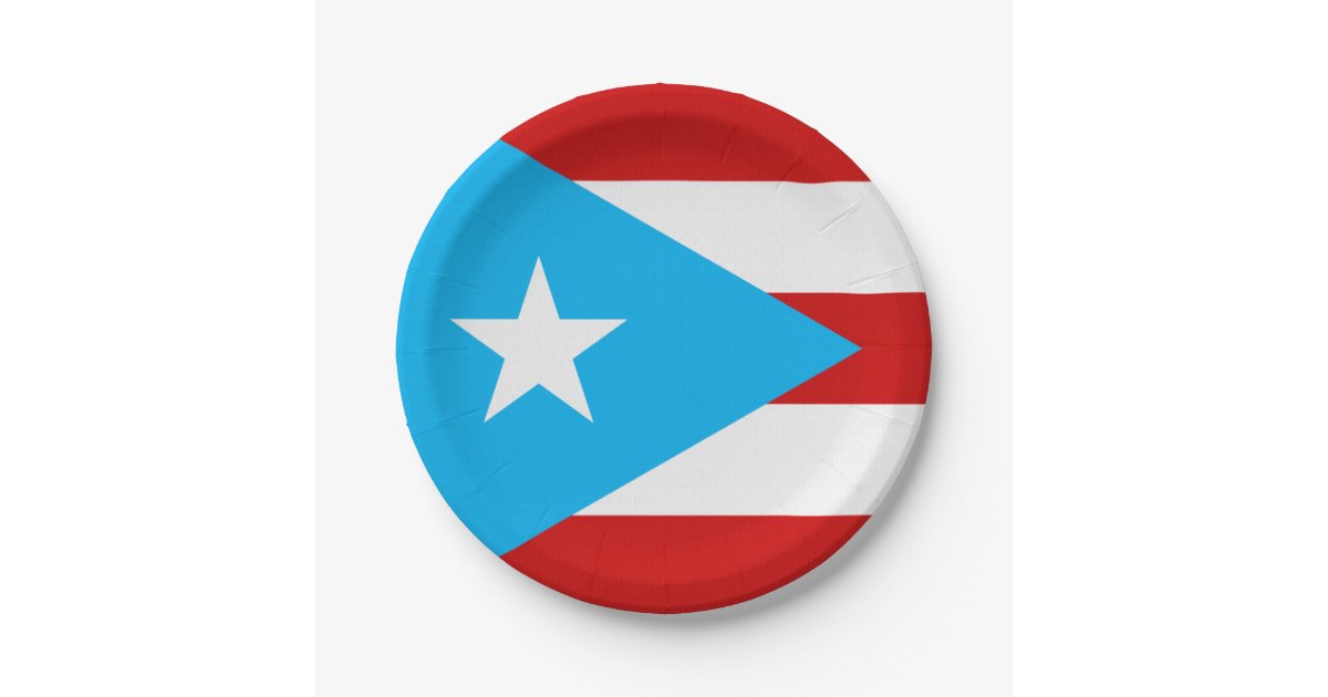 Sky Blue Puerto Rico Flag Napkin Paper Plate