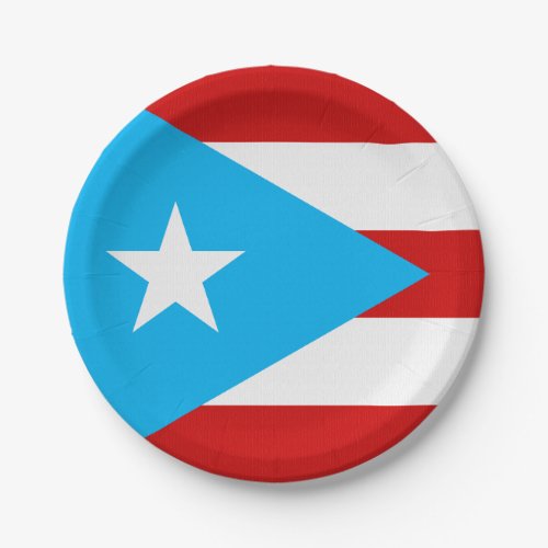 Sky Blue Puerto Rico Flag Napkin Paper Plates