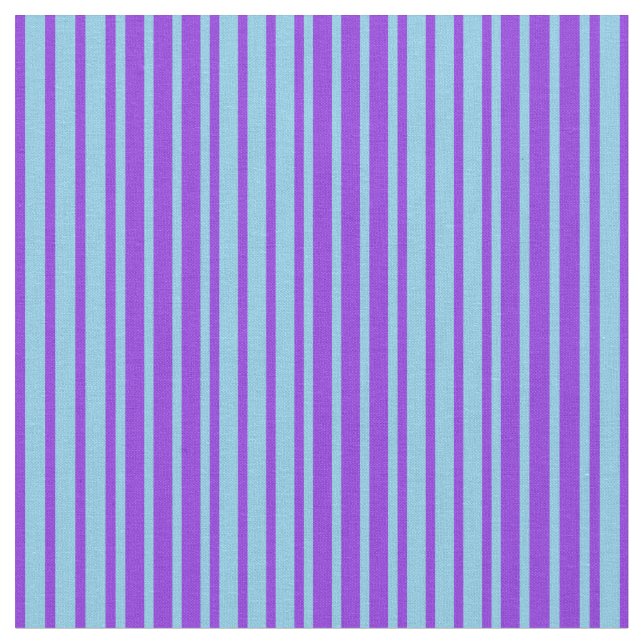 Sky Blue & Purple Lines Pattern Fabric (Close Up)