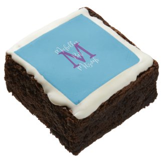 Sky Blue Purple White Bat Mitzvah Name Monogram 