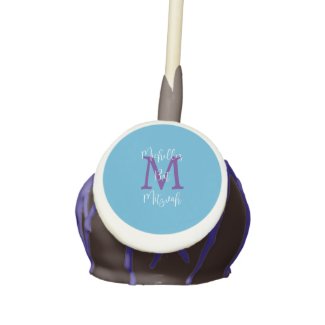 Sky Blue Purple White Bat Mitzvah Name Monogram 