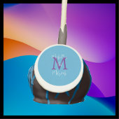Sky Blue Purple White Bat Mitzvah Name Monogram Cake Pops