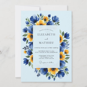 Sky Blue Radiant Meadow Wedding Invitation