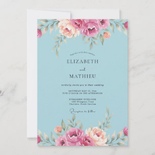 Sky Blue Radiant Spring Wedding Invitation
