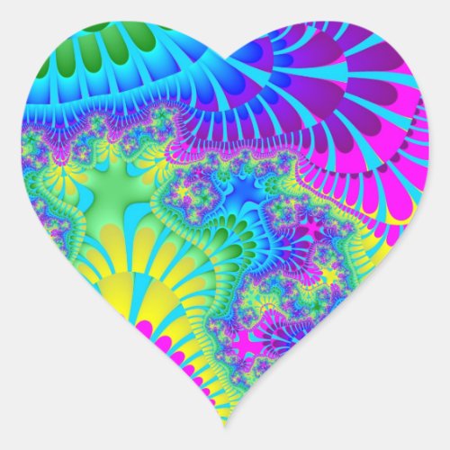 Sky Blue Rainbow Melt Heart Sticker