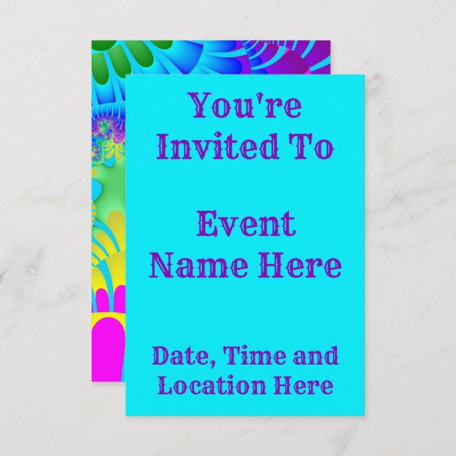Sky Blue Rainbow Melt Invitation (Front/Back)