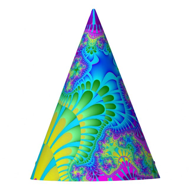 Sky Blue Rainbow Melt Party Hat (Front)