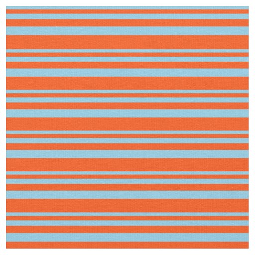 Sky Blue & Red Colored Lines Fabric