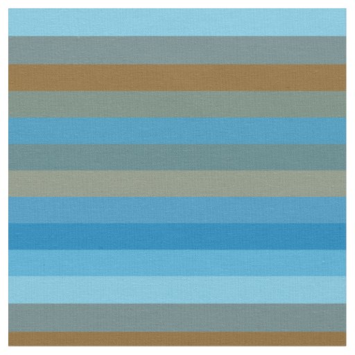  Sky Blue, Rust & Olive STRIPES Fabric