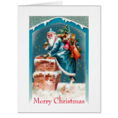 Sky Blue Santa Big Greeting Card (Front)