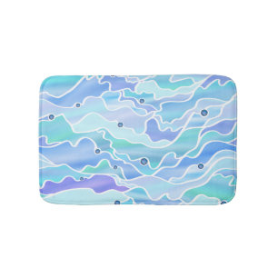 Sky Blue Seascape Abstract Bathroom Mat