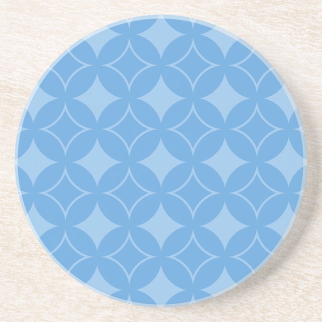 Sky blue shippo pattern drink coaster (Front)