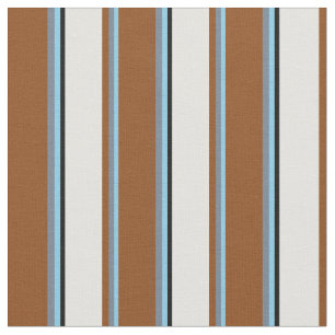Sky Blue, Slate Gray, Brown, Light Cyan, and Black Fabric