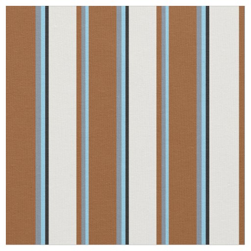 Sky Blue, Slate Gray, Brown, Light Cyan, and Black Fabric