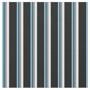 Sky Blue, Slate Gray, Mint Cream & Black Fabric