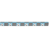 Sky blue soccer ball checkers ribbon hair tie (Unwrapped)
