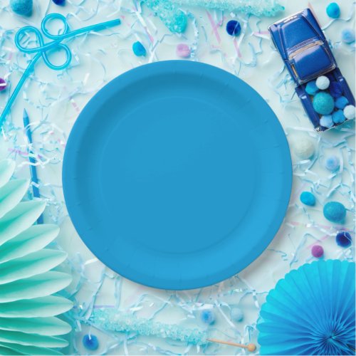 Sky Blue Solid Blue Paper Plates