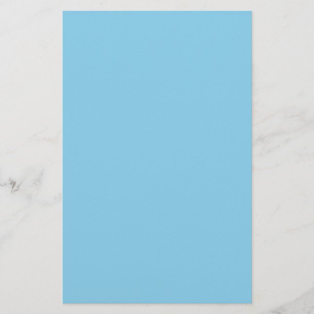 Sky Blue Solid Color Stationery (Front)