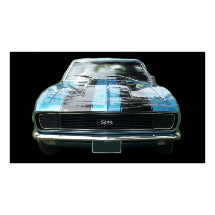 Sky blue SS Camaro with black stripes Business Card