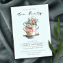 Sky Blue Stacked Cup Baby Shower Tea Party Invite