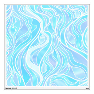 Sky blue Stained Glass Abstract Wall Decal