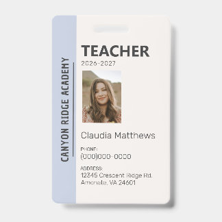 Sky Blue Stripe Homeschool Educator ID Badge