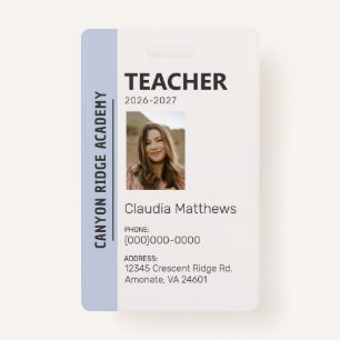 Sky Blue Stripe Homeschool Educator ID Badge