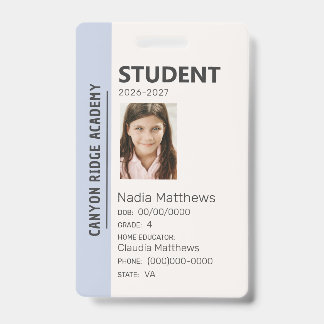Sky Blue Stripe Homeschool Student ID Badge