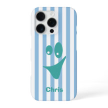 Sky Blue Stripe Mint Quirky Smile