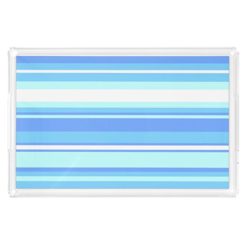 Sky blue stripes acrylic tray