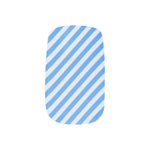 sky blue stripes minx nail art